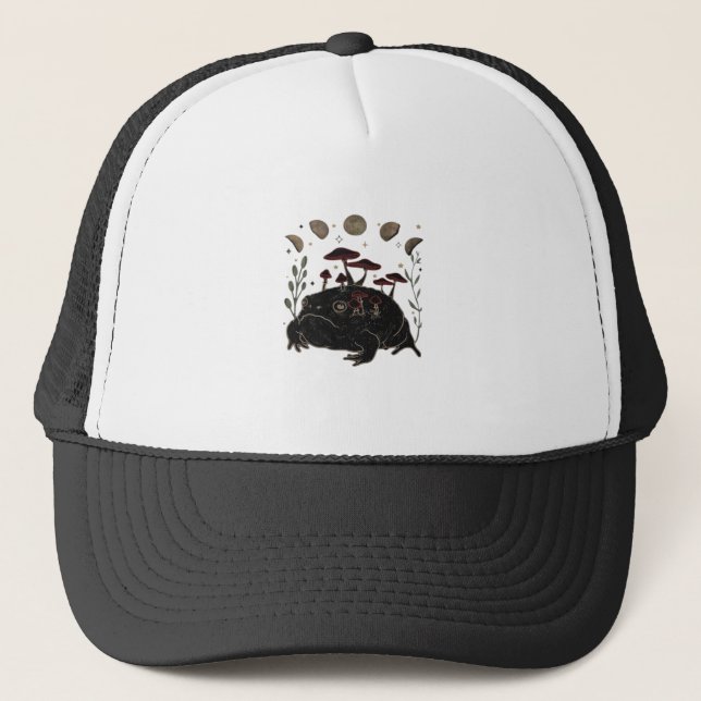 Casquette Academia Moon Witchy Goblincore Aesthetic Frog Cla (Devant)