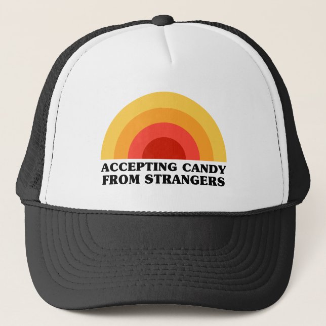 Casquette Accepter des bonbons d'étrangers - Drôle Slogan Ne (Devant)