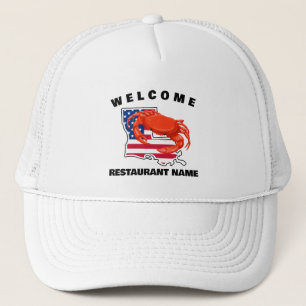 Casquette Accueil moderne Crabe rouge Louisiane USA Drapeau 