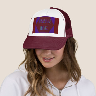Casquette Accueil vin rouge et bleu roi