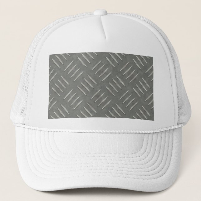 Casquette Acier inoxydable de plat de diamant texturisé (Devant)