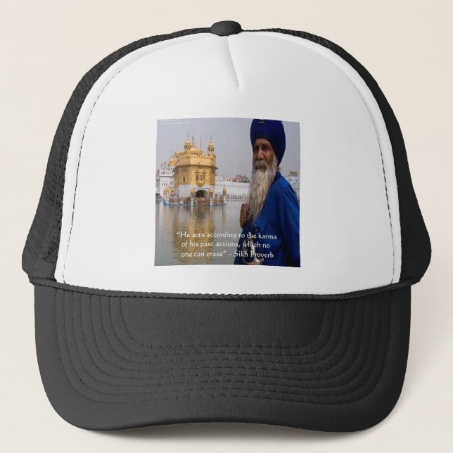 Casquette Actions sikh/Proverbe karma (Devant)