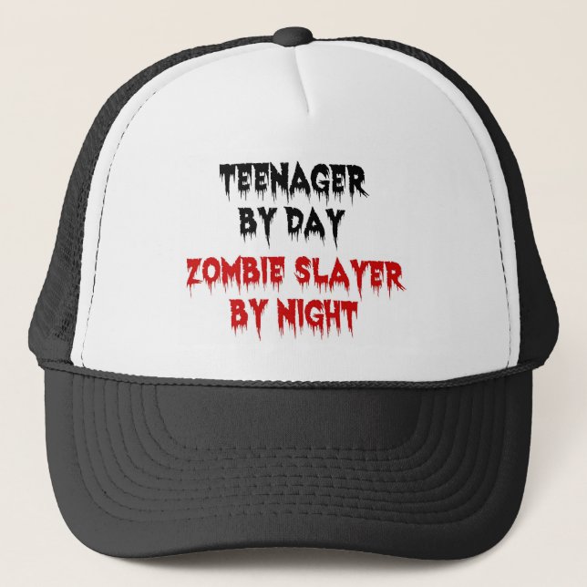 Casquette Adolescent par jour Zombie Slayer par nuit (Devant)