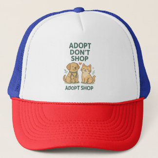 Casquette Adoptez Don't Shop - Cute Dog & Cat Secourt Design
