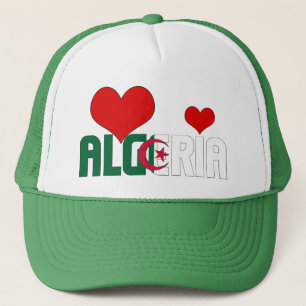 Casquette Adorable Algérie Coeurs Drapeau Patriotique
