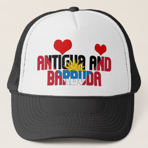 Casquette Adorable Antigua-et-Barbuda Coeurs Drapeau Patriot