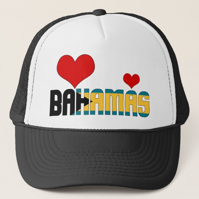 Casquette Adorable Bahamas Coeurs Drapeau Patriotique (Devant)