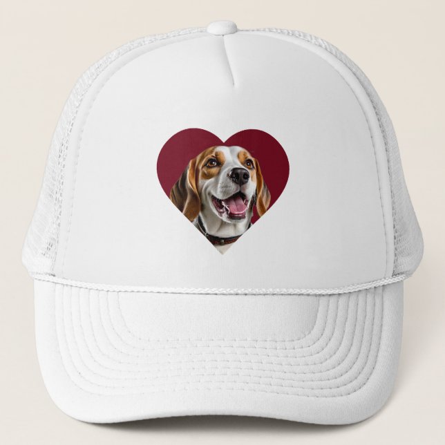 Casquette Adorable Beagle in Heart Shape Design (Devant)
