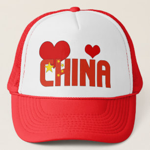 Casquette Adorable Chine Drapeau Coeurs Patriotique