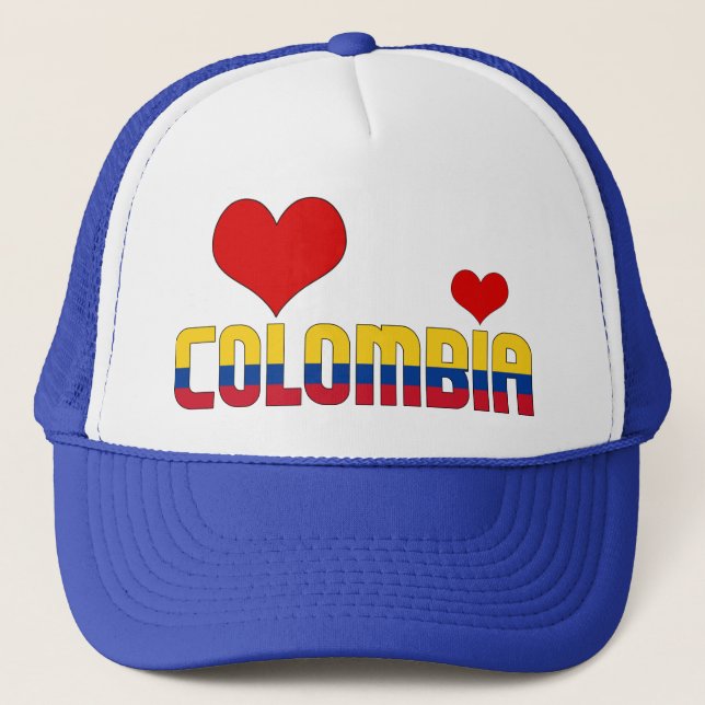 Casquette adorable Coeurs du drapeau colombien (Devant)