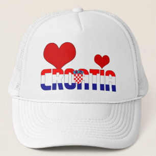 Casquette Adorable Croatie Coeurs Drapeau Patriotique