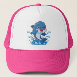 Casquette "Adorable Dauphin de Dessin Dauphin Splashing in J