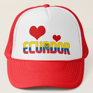 Casquette Adorable Equateur Drapeau Coeurs Patriotique