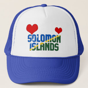 Casquette Adorable Îles Salomon Drapeau Coeurs patriotique