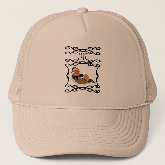 Casquette Adorable Mandarin Canard Monogramme de dessin (Devant)