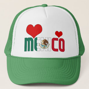 Casquette Adorable Mexique Coeurs Drapeaux Patriotique