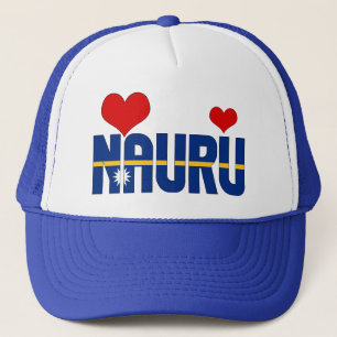 Casquette Adorable Nauru Drapeau Coeurs Patriotique