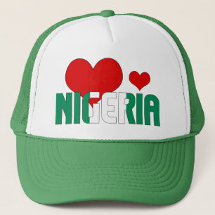 Casquette Adorable Nigeria Coeurs Drapeaux Patriotique