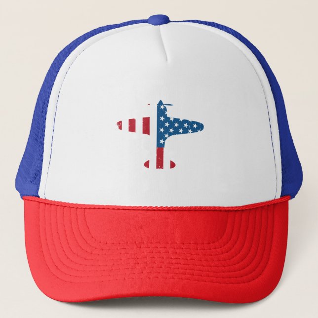 Casquette Aéronef avion USA Drapeau Vétérinaire Cadeau de pi (Devant)