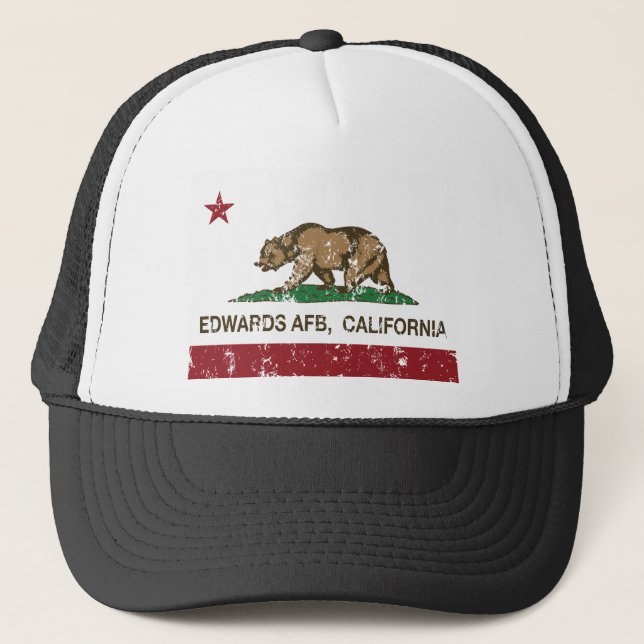 Casquette afb d'edwards de drapeau de la Californie affligé (Devant)
