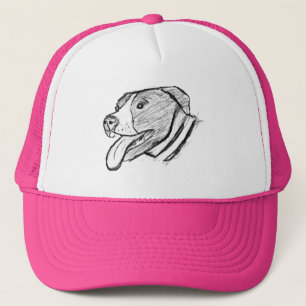 Casquette affiche de pitbull dessinée à la main pour amateur