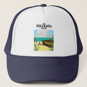 Casquette Affiche de voyage au bord de la mer à Polzeath, Co