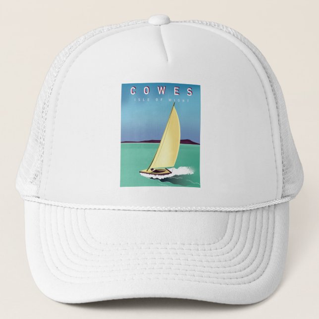 Casquette affiche de voyage imprimée de Cowes île de Wight. (Devant)