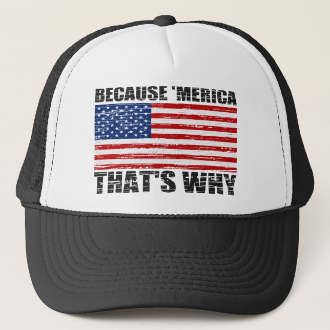 Casquette Affligé PARCE QUE 'MERICA QUI EST POURQUOI (Devant)