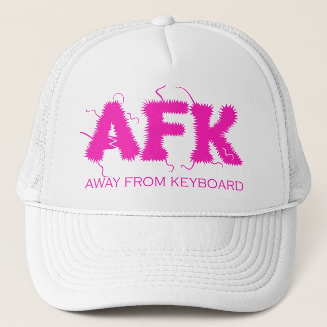 Casquette AFK Away from Keyboard Funny Hot Pink Typographie (Devant)