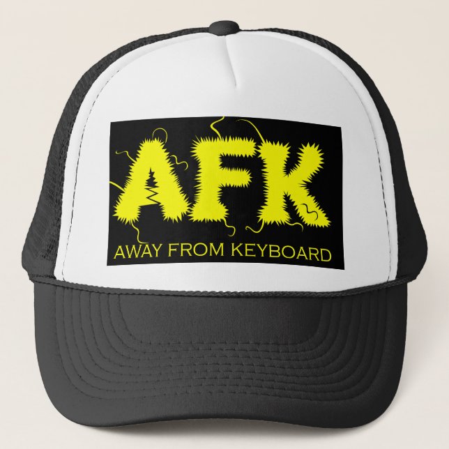 Casquette AFK Away from Keyboard Funny Yellow Typography (Devant)