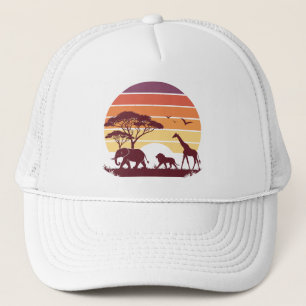 Casquette African Wildlife Silhouette Safari Design