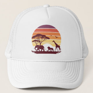 Casquette African Wildlife Silhouette Safari Design