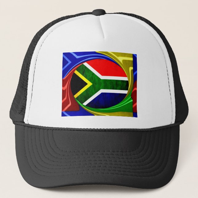 Casquette Afrique du Sud Drapeau : Motif dynamique à balayag (Devant)