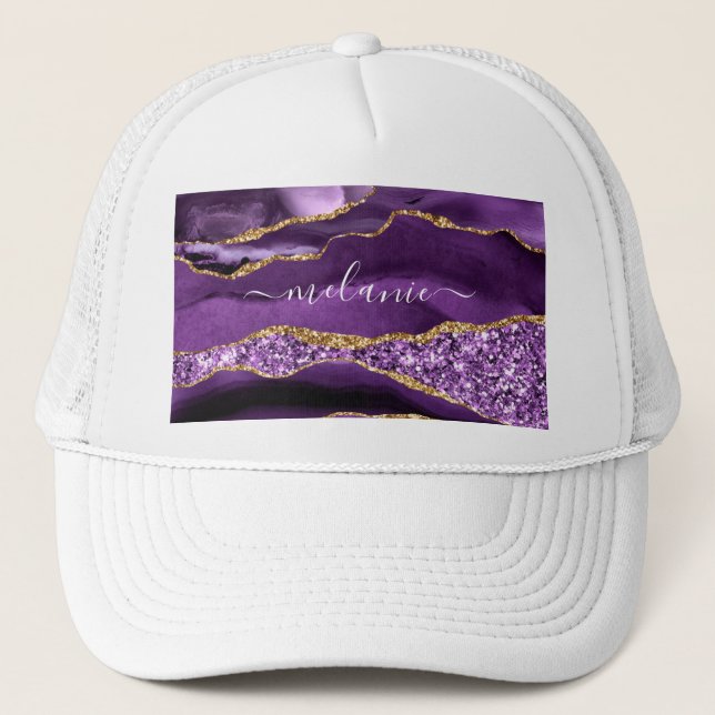 Casquette Agate Violet violet or Parties scintillant Géode N (Devant)