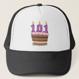 Casquette Âge 101 sur le gâteau d'anniversaire