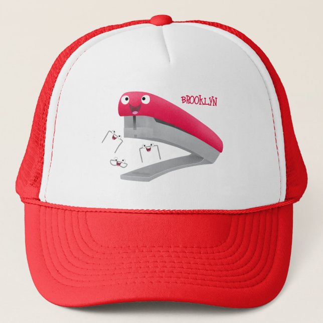 Casquette Agrafeuse rouge mignonne illustration de dessin an (Devant)