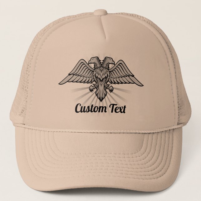 Casquette Aigle gris avec chapeau de camion à deux têtes (Devant)