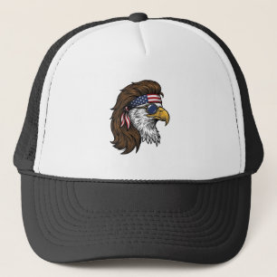 Casquette Aigle patriotique mullet gravure vintage vecteur D