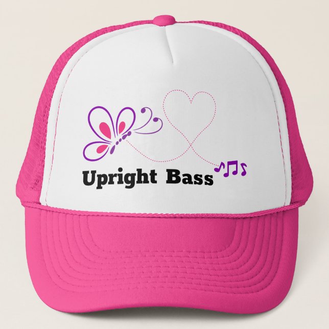 Casquette Aimer Basse Rose Purple Papillon Coeur (Devant)