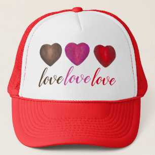 Casquette AIMER Coeur bonbon rose rouge à huile enveloppé Co