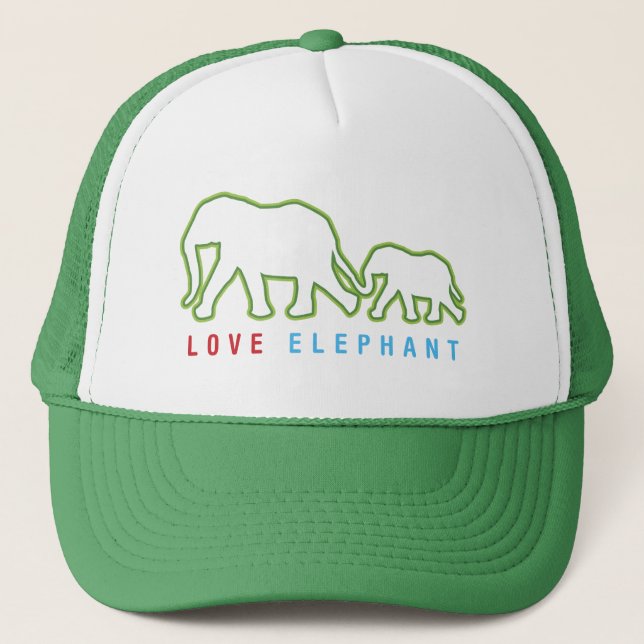 Casquette Aimer l'éléphant (Devant)
