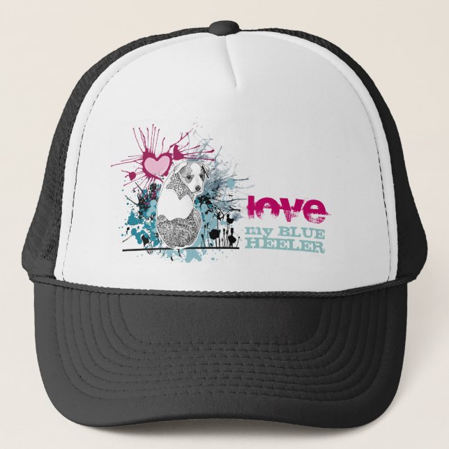 Casquette Aimez mon Heeler bleu (Devant)