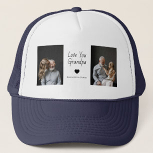 Casquette Aimez-vous grand-père avec coeur et photos -