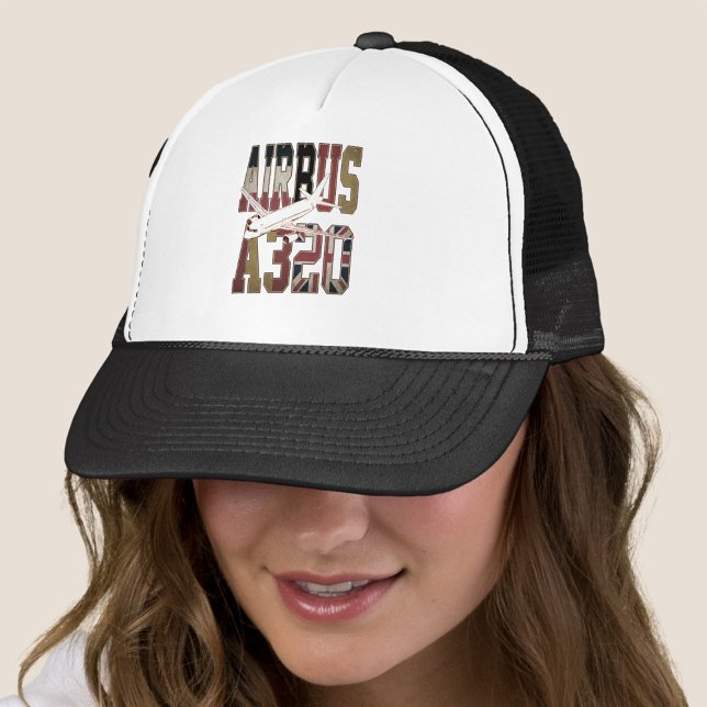 Casquette Airbus a320 Jetliner. Drapeaux européens vintages (Airbus a320 Jetliner. Vintage European Flags. Trucker Hat)
