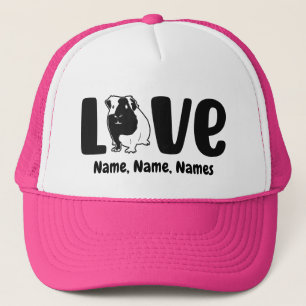 Casquette Ajouter des noms ou du texte, Guinée Pig LOVE sur