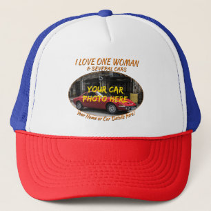 Casquette Ajouter Nom, Sa Photo De Voiture, Texte, I Love Wo