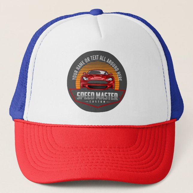 Casquette Ajouter un nom Texte Rouge Particularités personna (Devant)