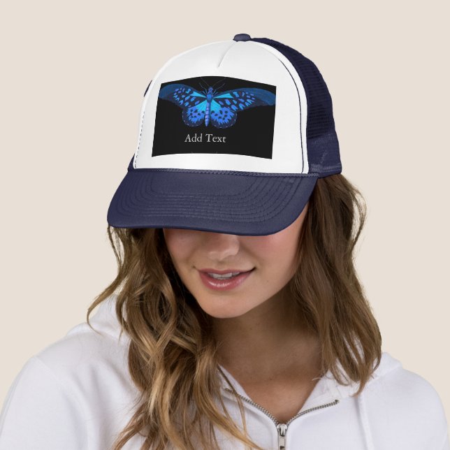 Casquette Ajouter un texte Bleu Papillon image-Casquette Bea (En situation)