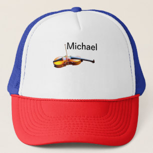 Casquette Ajoutez votre nom texte brun amateur de violon mus