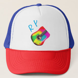 Casquette Ajoutez votre nom texte marron guitare acoustique